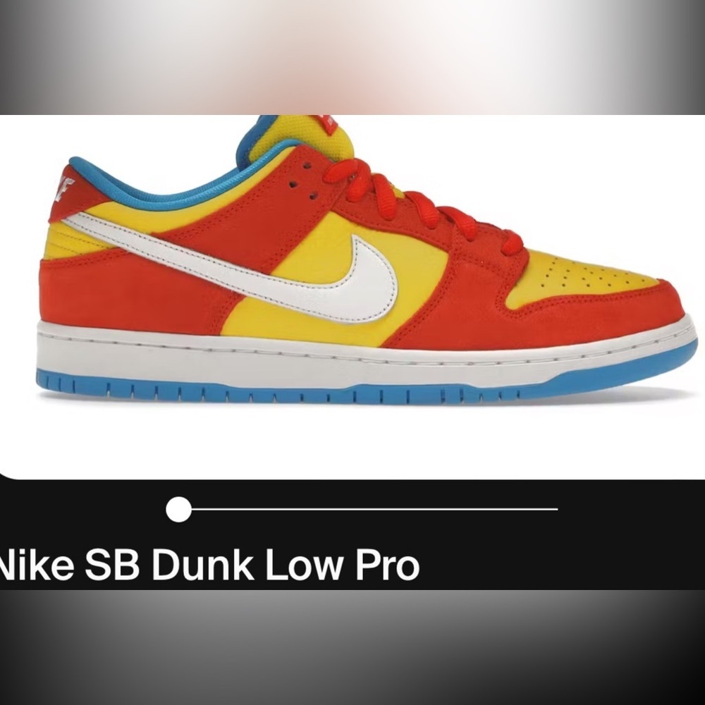 Nike NWOT SB Dunk Low Pro Bart Simpson Size 11